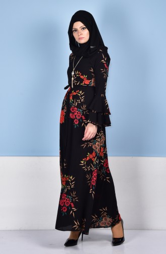 Black Hijab Dress 5007B-02
