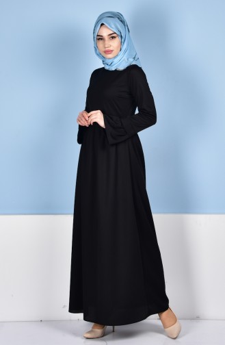 Black Hijab Dress 6098A-03