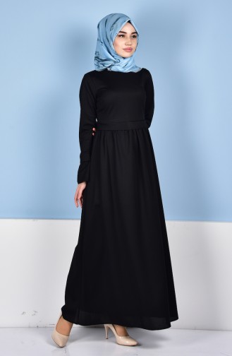 Black Hijab Dress 6098A-03