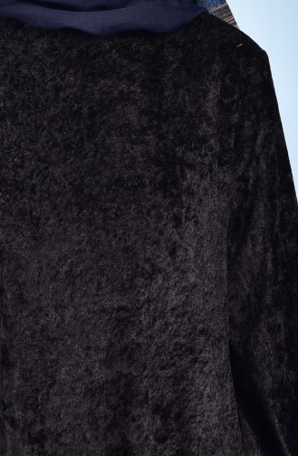 Longue Tunique Velours 0504-03 Noir 0504-03