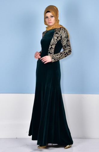 Green Hijab Evening Dress 52633-05