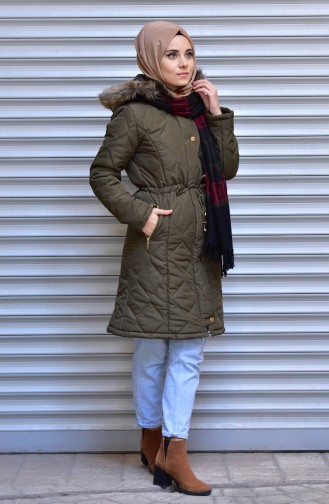 Khaki Winter Coat 71146-05