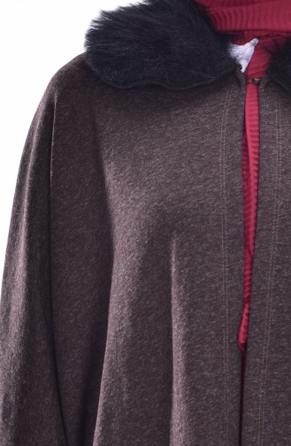 Kürk Yakalı Panço 4003-03 Kahverengi