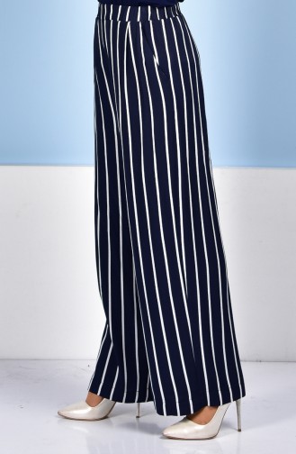 Striped Pants 1006-01 Navy Light Beige 1006-01