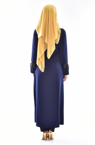 Abaya Fermeture a Glissiere 99106-01 Bleu Marine 99106-01