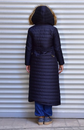 Belt Zippered Coats 1908-02 Navy 1908-02