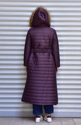 Belt Zippered Coats 1908-03 Purple 1908-03