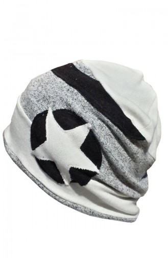 Bonnet-Béret NS134 Ecru-Gris-Noir 134