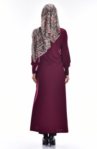 Abaya mit Reißverschluss 3042-10 Weinrot 3042-10