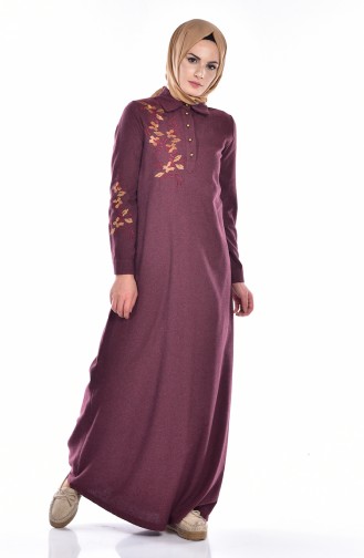 Claret Red Hijab Dress 1472-03