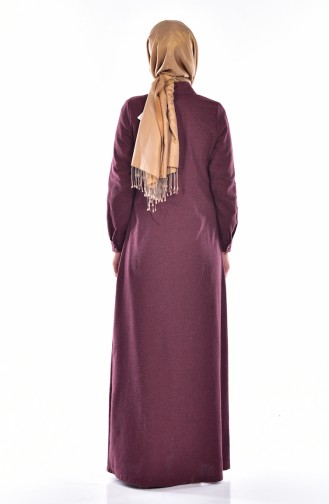 Claret Red Hijab Dress 1472-03