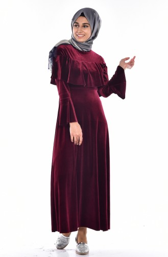 Robe Velours Manches Espagnol 3156-03 Bordeaux 3156-03