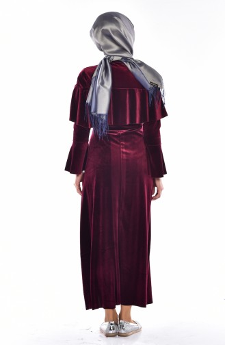 Robe Velours Manches Espagnol 3156-03 Bordeaux 3156-03