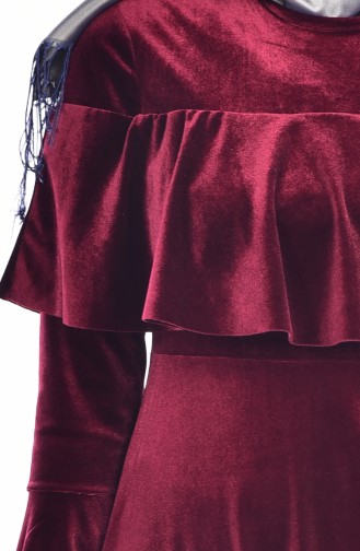 Robe Velours Manches Espagnol 3156-03 Bordeaux 3156-03