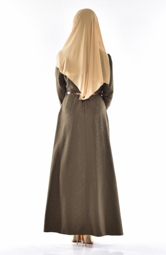 Sefamerve Kleid mit Gürtel 3951-08 Khaki Grün 3951-08