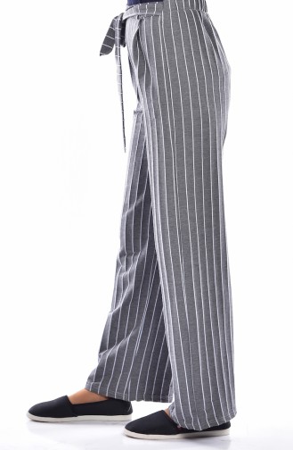 Çizgili Pantolon 4034-02 Gri