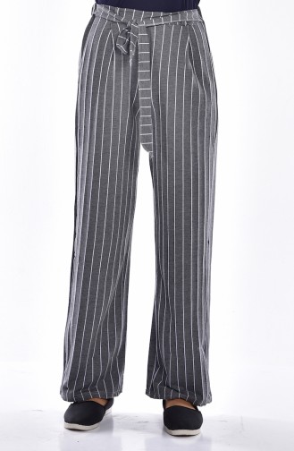 Çizgili Pantolon 4034-02 Gri