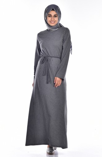 Gray Hijab Dress 6539-03