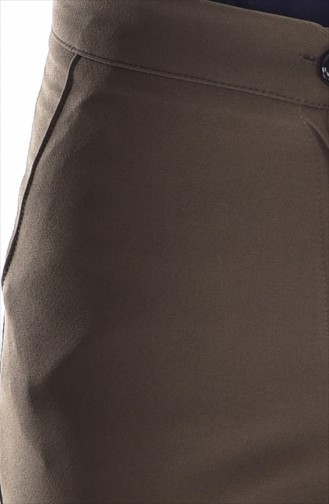 Straight Hem Trousers 2301-03 Khaki Green 2301-03