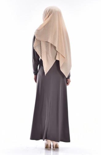 Yarasa Kol Elbise 0556-01 Haki