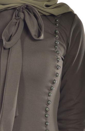 Khaki Hijab Dress 4417-04