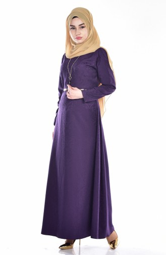 W. B Belted Dress 3951-07 Dark Purple 3951-07