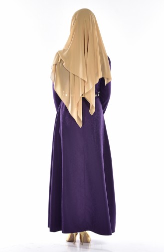 وايت بيرد فستان بتصميم حزام للخصر 3951-07 لون بنفسجي داكن 3951-07