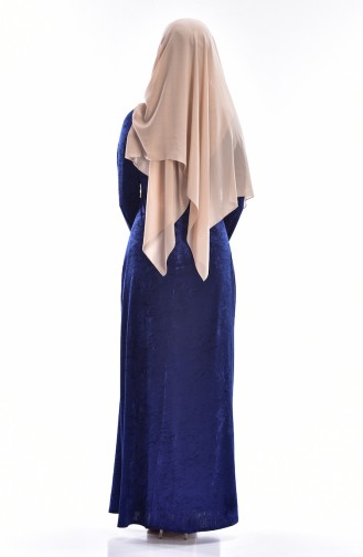 Samt Kleid 3207-02 Dunkelblau 3207-02