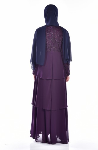 Purple İslamitische Avondjurk 1025-03