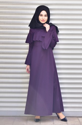 Purple Hijab Dress 8088-07