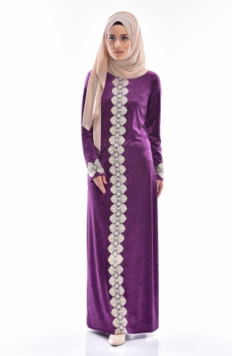 Plum Hijab Dress 3205-03