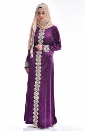 Plum Hijab Dress 3205-03