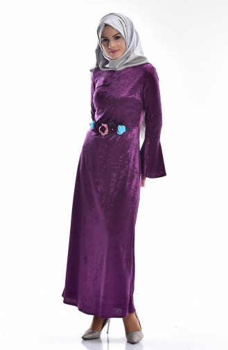 Plum Hijab Dress 3202-05