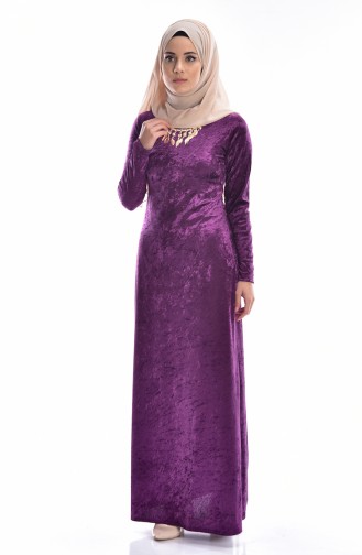 Plum Hijab Dress 3207-05