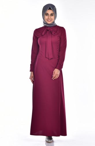 Plum Hijab Dress 4417-02