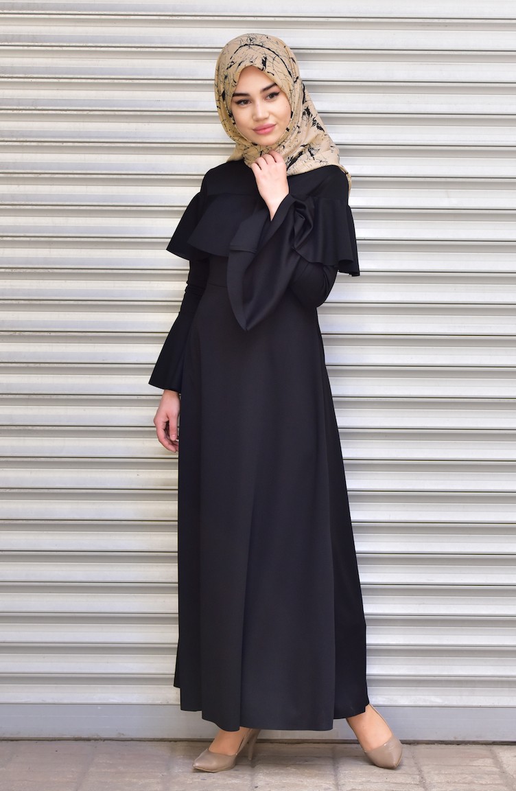 Black Hijab Dress 8088-06 | Sefamerve