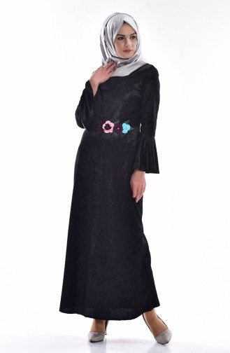 Black Hijab Dress 3202-01