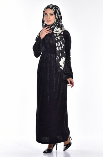 Black İslamitische Jurk 6124-01