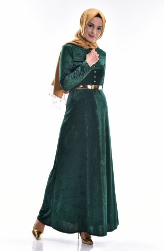 Green Hijab Dress 3183-02