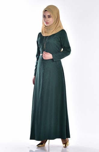 Sefamerve Kleid mit Gürtel 3951-06 Smaragdgrün 3951-06