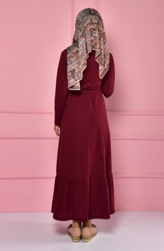 Weinrot Hijab Kleider 4133-06
