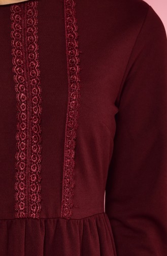 Claret Red Hijab Dress 6100A-05