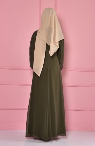 Khaki Hijab-Abendkleider 52553-11