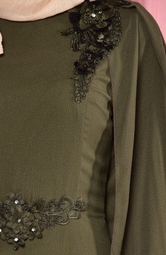 Khaki Hijab Evening Dress 52553-11