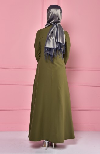 Khaki Hijab Kleider 4418-03