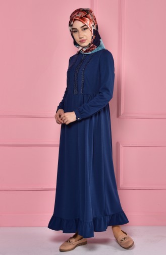 Indigo Hijab Dress 6100A-03