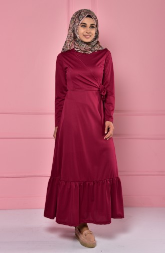 Dunkel-Fuchsia Hijab Kleider 4133-02