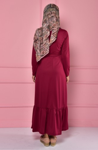 Dark Fuchsia Hijab Dress 4133-02