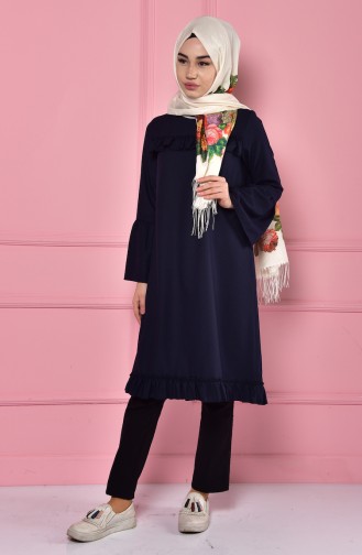 İspanyol Kol Tunik 1481-02 Lacivert