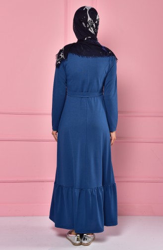 Petrol Hijab Dress 4133-08
